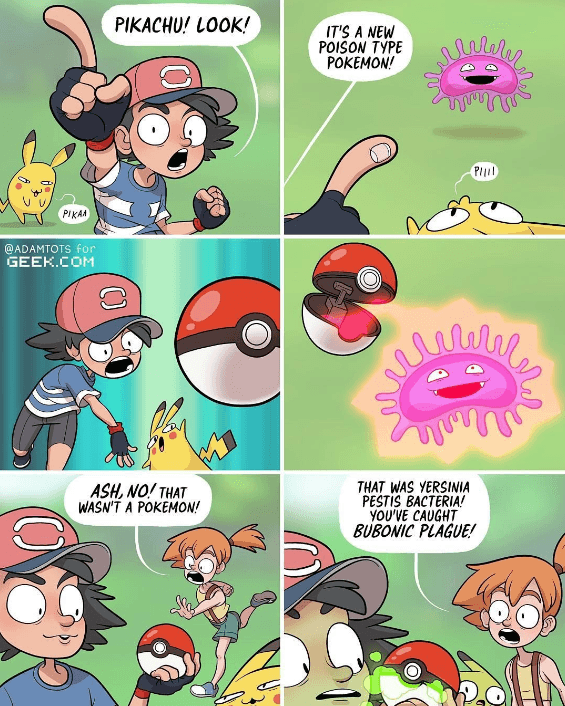 Humorous comic strip about Pokemon
